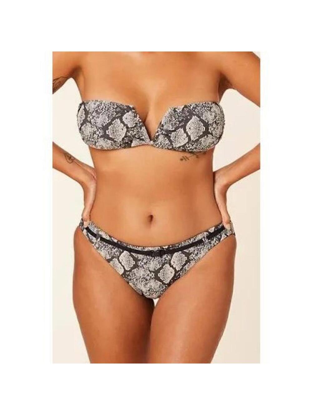 NWT Andie Swim Riviera Bikini Bottom, Snake Print, size L
